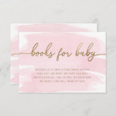 ピンクの水彩画 本のリクエストカード 招待状 (正面/裏面)