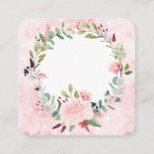 ピンクの水彩私の花娘 エンクロージャーカード (裏面)