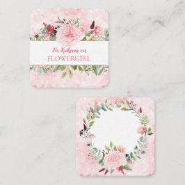 ピンクの水彩私の花娘 エンクロージャーカード