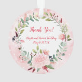 ピンクの水彩私の花娘 オーナメント (裏面)