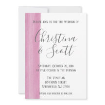 ピンクの水彩筆致の結婚式招待状