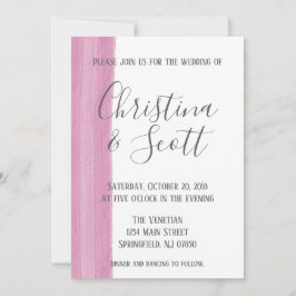 ピンクの水彩筆致の結婚式招待状 招待状