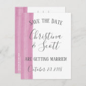 ピンクの水彩筆致 Save the Date 案内ポストカード (正面/裏面)