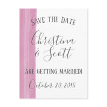 ピンクの水彩筆致 Save the Date
