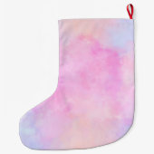 ピンクの水彩紫の一角獣 ラージクリスマスストッキング (裏面)