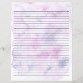 ピンクの水彩紫色のフローラスクロールフレーム紙 (裏面)