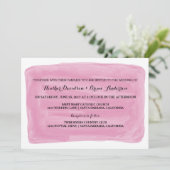 ピンクの水彩結婚式の招待 招待状 (スタンド正面)