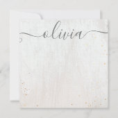 ピンクの水彩署名スクリプトノートカード ノートカード (正面)