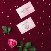 ピンクの水彩背景 名刺