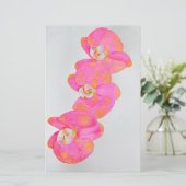 ピンクの水彩色のオーキッドの絵 便箋 (スタンド正面)