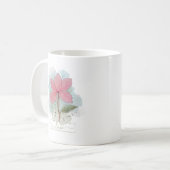 ピンクの水彩花と愛 コーヒーマグカップ (正面左)