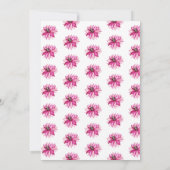 ピンクの水彩花と蝶の誕生日 招待状 (裏面)