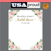 ピンクの水彩花のウェディングシャワー タペストリー