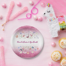 ピンクの水彩花のウェディング