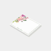 ピンクの水彩花のオーダーメイドデザイン  ポストイット (アングル)