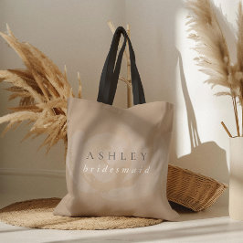 ピンクの水彩花のブライズメイド トートバッグ