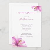 ピンクの水彩花のブライダルシャワー招待状 招待状 (正面/裏面)