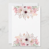 ピンクの水彩花のベビーシャワー招待状 招待状 (裏面)