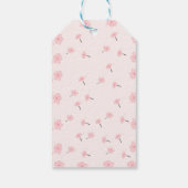 ピンクの水彩花のミニマルベイビーシャワー ギフトタグ (裏面)