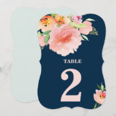 ピンクの水彩花の結婚式招待状カード 招待状 (正面/裏面)