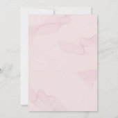 ピンクの水彩花の結婚式、金フレーム 招待状 (裏面)