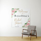 ピンクの水彩花の花嫁シャワー タペストリー (インサイチュ)