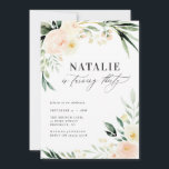 ピンクの水彩花の３０歳の誕生日パーティー<br><div class="desc">桃の水彩花の 30 歳の誕生日パーティーの招待状。美しくエレガントでモダンなパーティーのテーマ。</div>