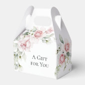 ピンクの水彩花イラストの特別な贈り物 フェイバーボックス (正面サイド)