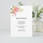 ピンクの水彩花イラスト | 結婚式の披露宴 エンクロージャーカード (スタンド正面)