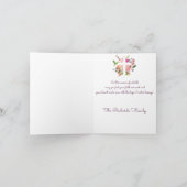 ピンクの水彩花クロス イースター カード (内部)