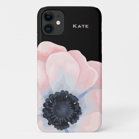 ピンクの水彩花パーソナライズされた Case-Mate iPhoneケース (裏面)