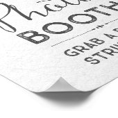 ピンクの水彩花柄の写真ブース ウェディングサイン ポスター (角)