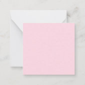 ピンクの水彩花柄 女の子 ギフト用封筒 ノートカード (裏面)