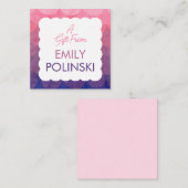 ピンクの水彩花柄 女の子 ギフト用封筒 ノートカード (正面/裏面)