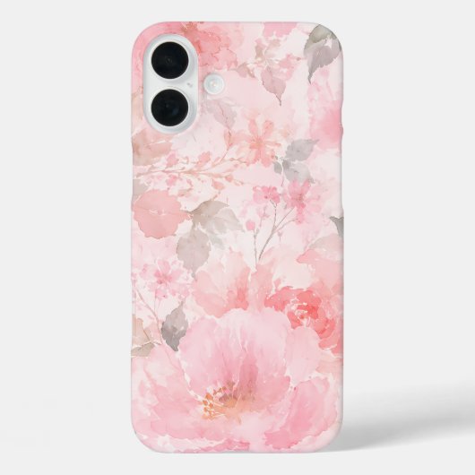 ピンクの水彩花柄 Case-Mate iPhoneケース (裏面)