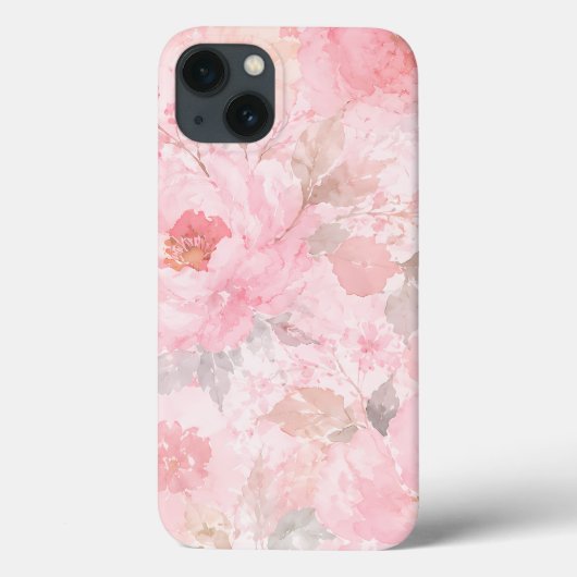 ピンクの水彩花柄 Case-Mate iPhoneケース (裏面)