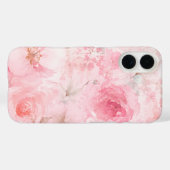 ピンクの水彩花柄 Case-Mate iPhoneケース (裏面 (横))