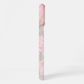 ピンクの水彩花柄 iPhoneケース (右側面)