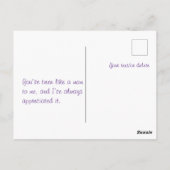 ピンクの水彩花母の日はがき ポストカード (裏面)