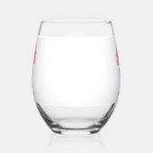 ピンクの水彩花菖蒲のシノワズリーデザイン オーダーメイド ステムなしワイングラス (左)