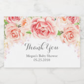 ピンクの水彩花赤ちゃんシャワーラベル フードラベル (シングルラベル)