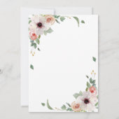 ピンクの水彩花 エレガントな結婚式 招待状 (裏面)