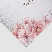 ピンクの水彩花 シャイニーグリッター モダン 薄葉紙 (詳細)