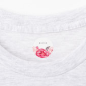 ピンクの水彩花 ラベル (貼付)