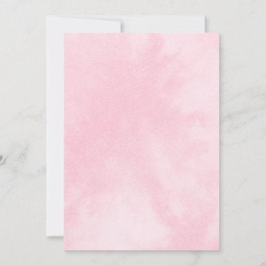 ピンクの水彩茶色のクマ赤ちゃんシャワーbyメール 招待状 (裏面)