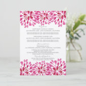 ピンクの水彩菊のインフォメーションカード 招待状 (スタンド正面)