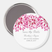 ピンクの水彩菊の保存日 マグネット (正面/裏面)
