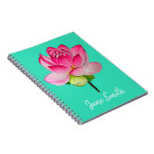 ピンクの水彩蓮の花のアー素晴らしト ノートブック (右側)