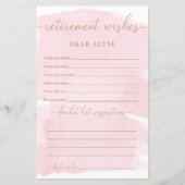 ピンクの水彩退職願い (正面)