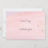 ピンクの水彩金ゴールドブリデメイドの提案写真 招待状 (裏面)